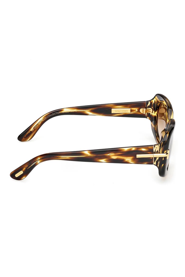 Icon 54mm Rectangle Sunglasses, Alternate, color, SHINY BROWN STRIPED HONEY
