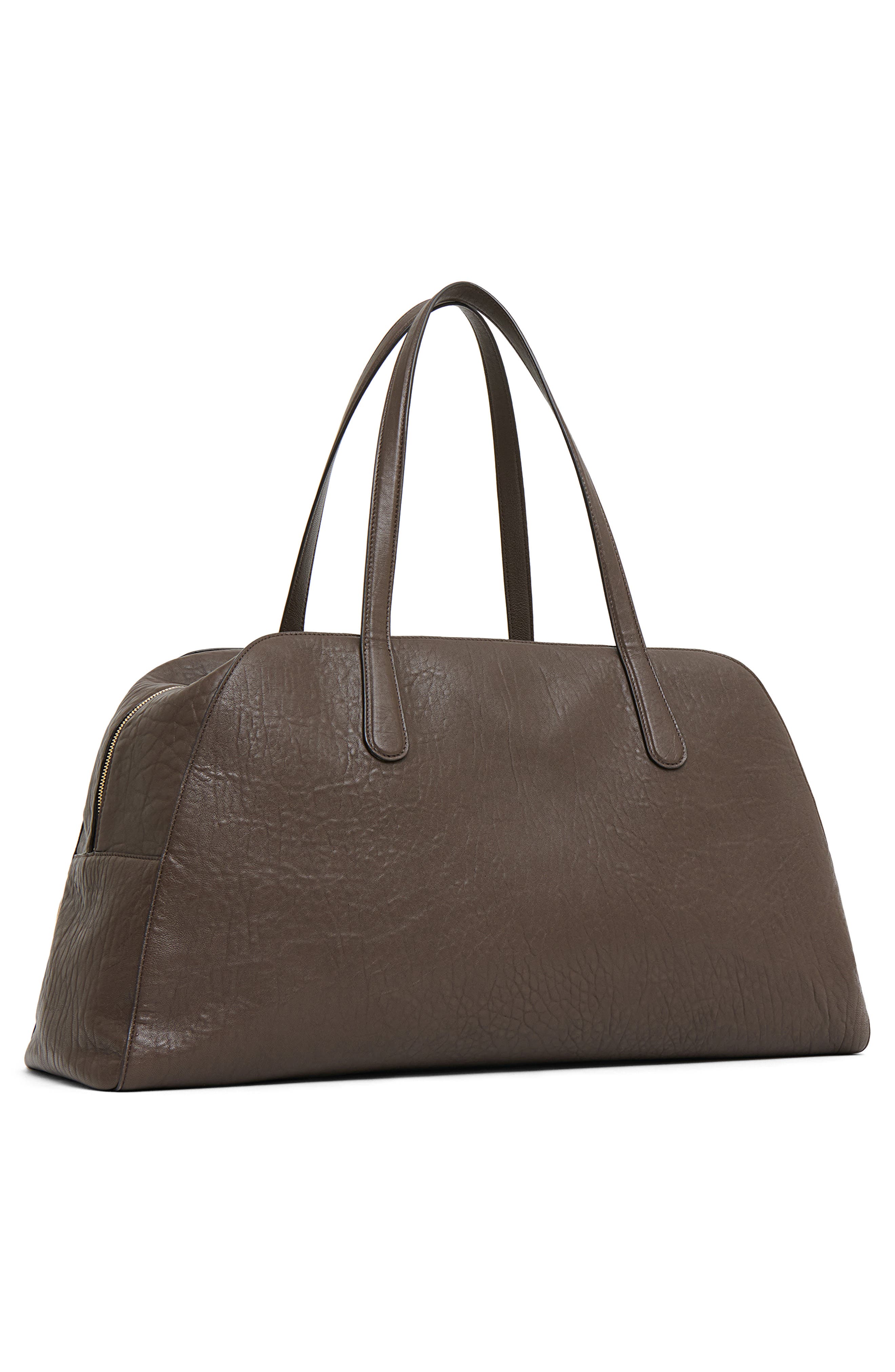 Mansur Gavriel Helios Leather Travel Bag, Alternate, color, Ebony