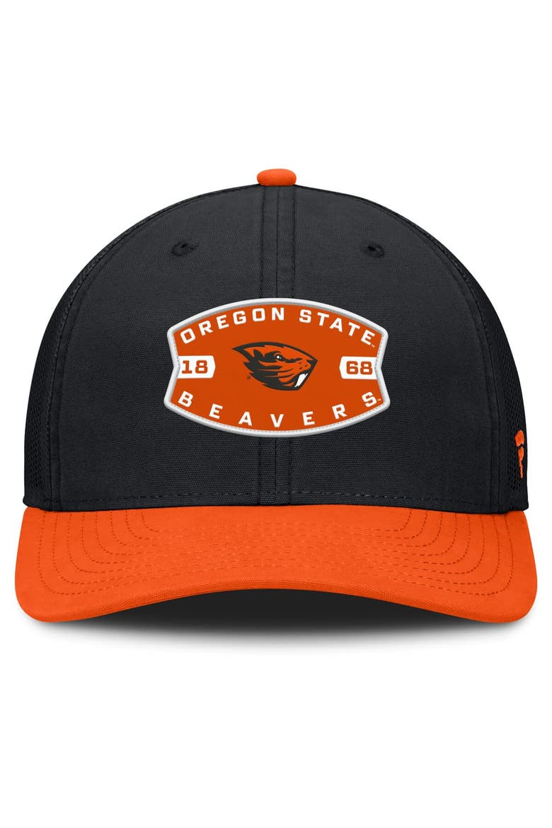 Men's Fanatics Black/Orange Oregon State Beavers Adapt Adjustable Trucker Hat, Alternate, color, Black