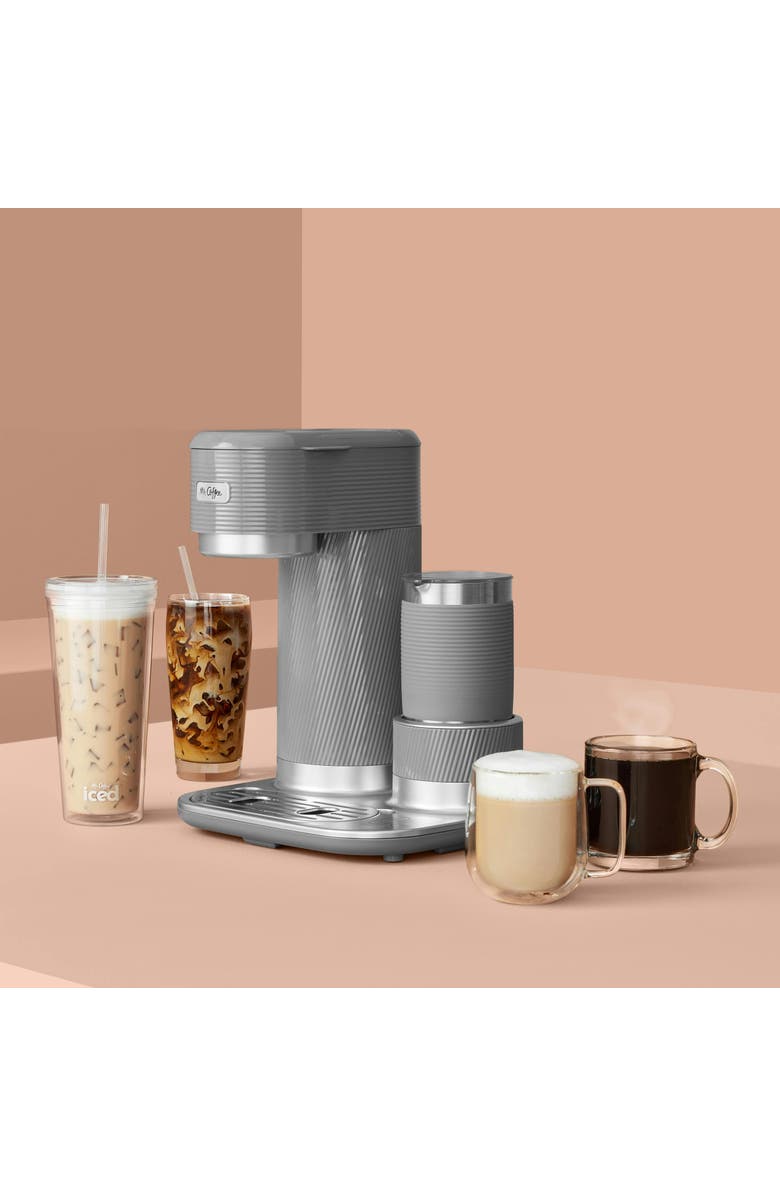 Mr. Coffee 4-in-1 Single Serve Latte Lux iced, and Hot Coffee Maker, Alternate, color, Silver