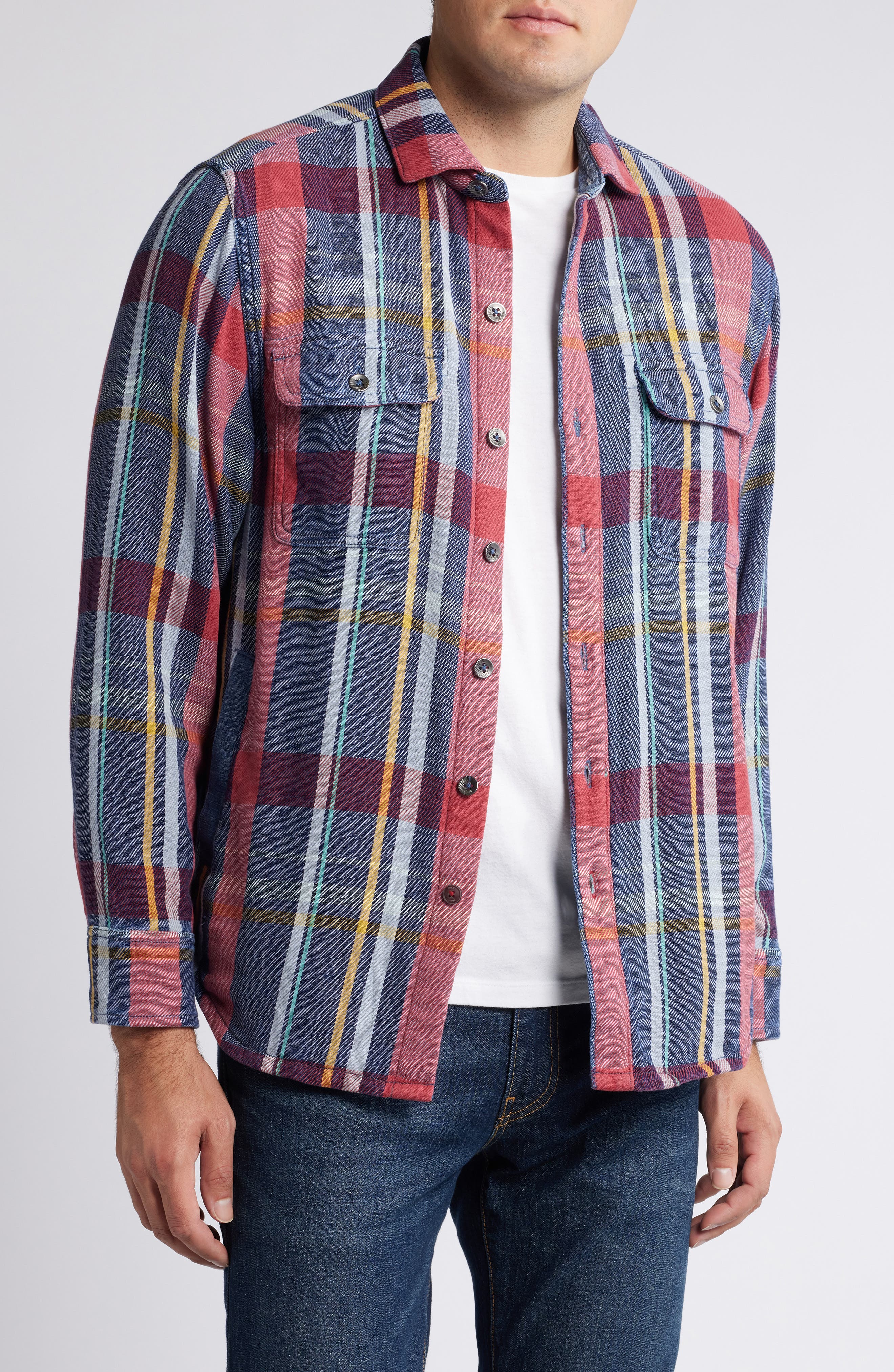 Tommy Bahama Copper Canyon Plaid Button-Up Shirt Jacket