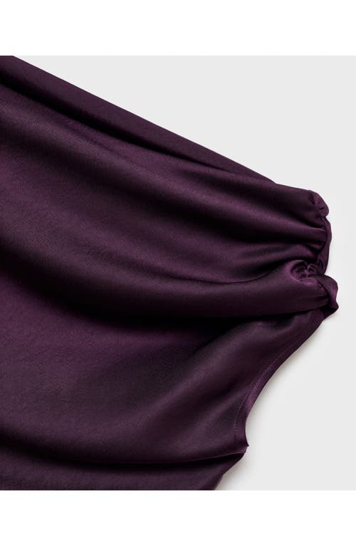 Mango Asymmetric One-shoulder Midi Dress In Purple