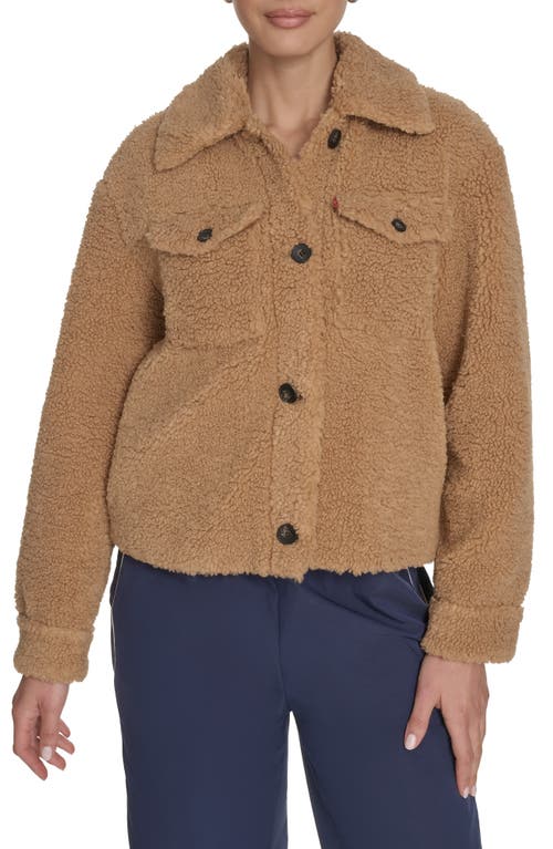 Levi's Faux Shearling Shacket In Brown