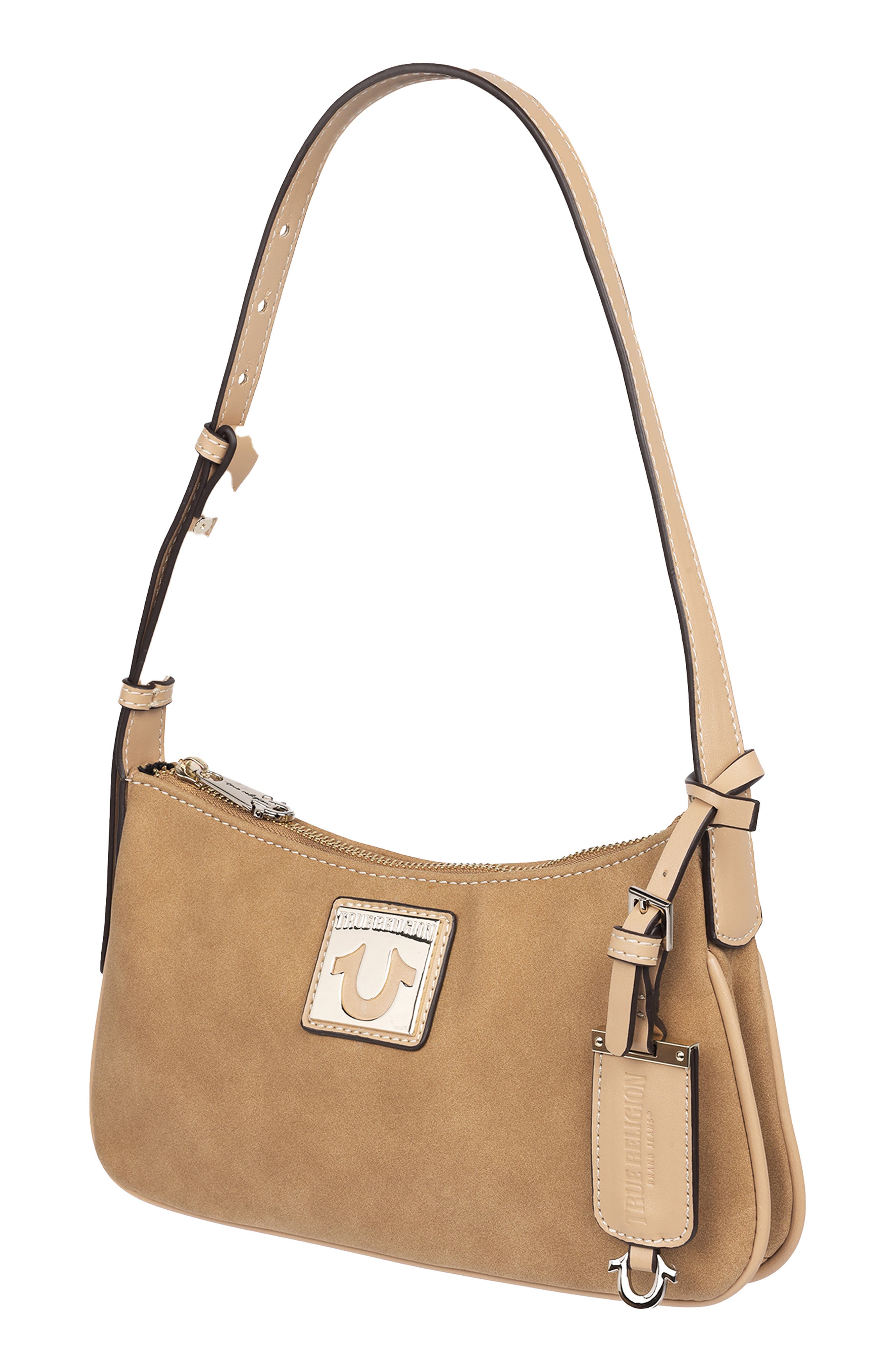 Horseshoe Plaque Shoulder Bag, Alternate, color, CAMEL