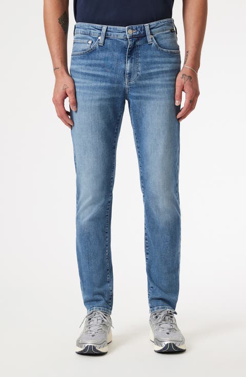 Steve Athletic Slim Fit Jeans (Mid Brushed Classic Blue) (Regular, Big & Tall)