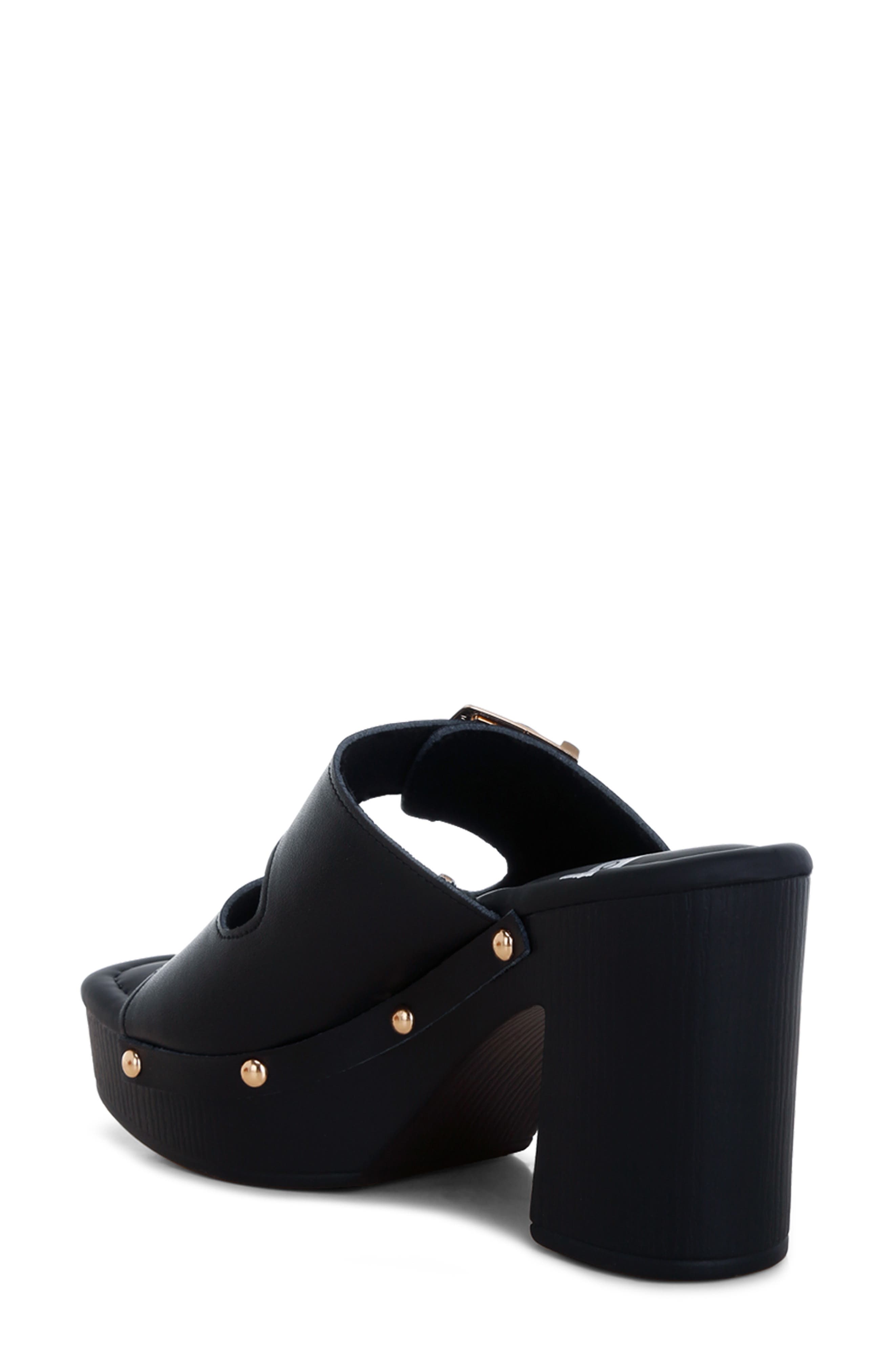 Rag & Co Kenna Double Buckle Strap Platform Sandal, Alternate, color, Black