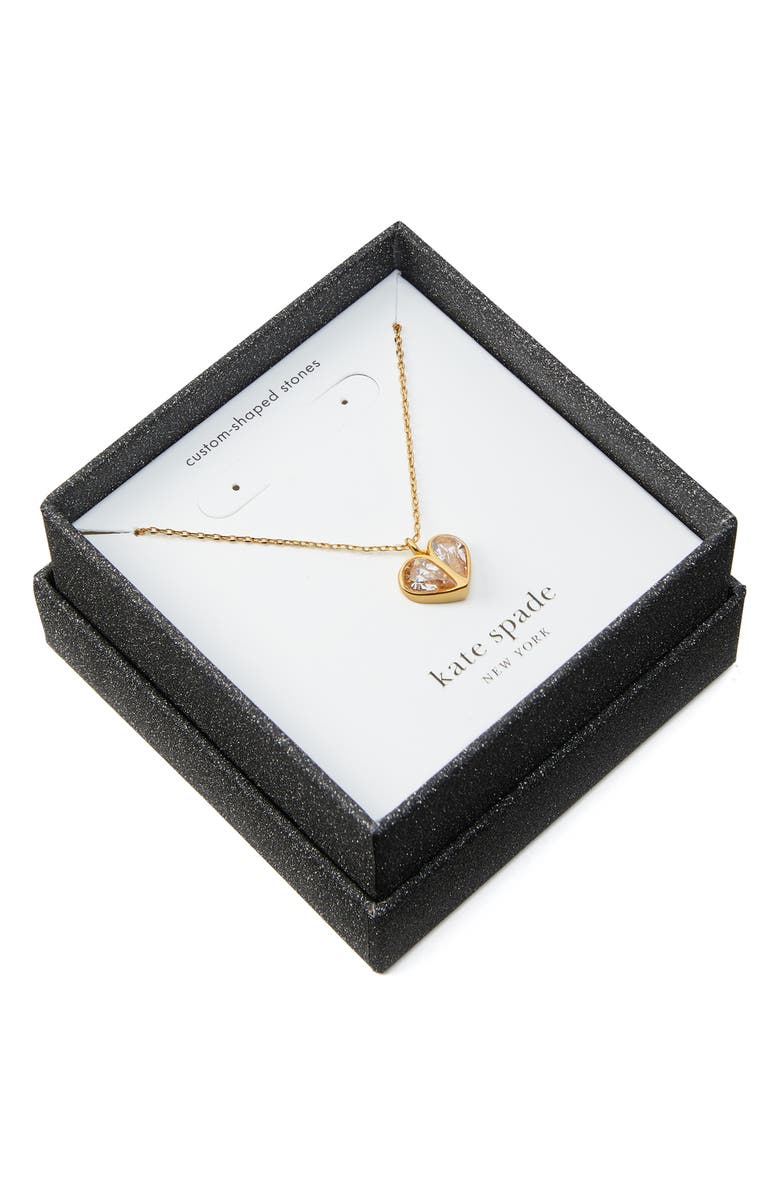 Kate Spade New York cubic zirconia heart pendant necklace, Alternate, color, 