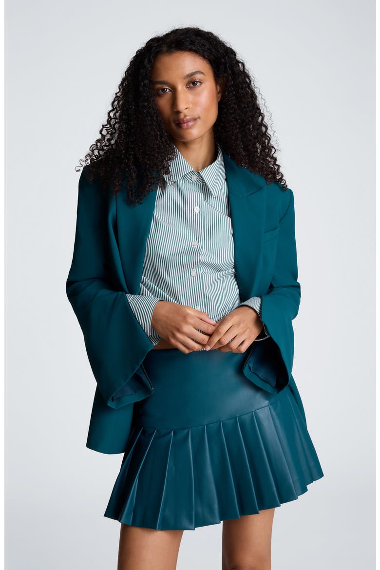 Slim One-Button Blazer, Alternate, color, TEAL DUSK