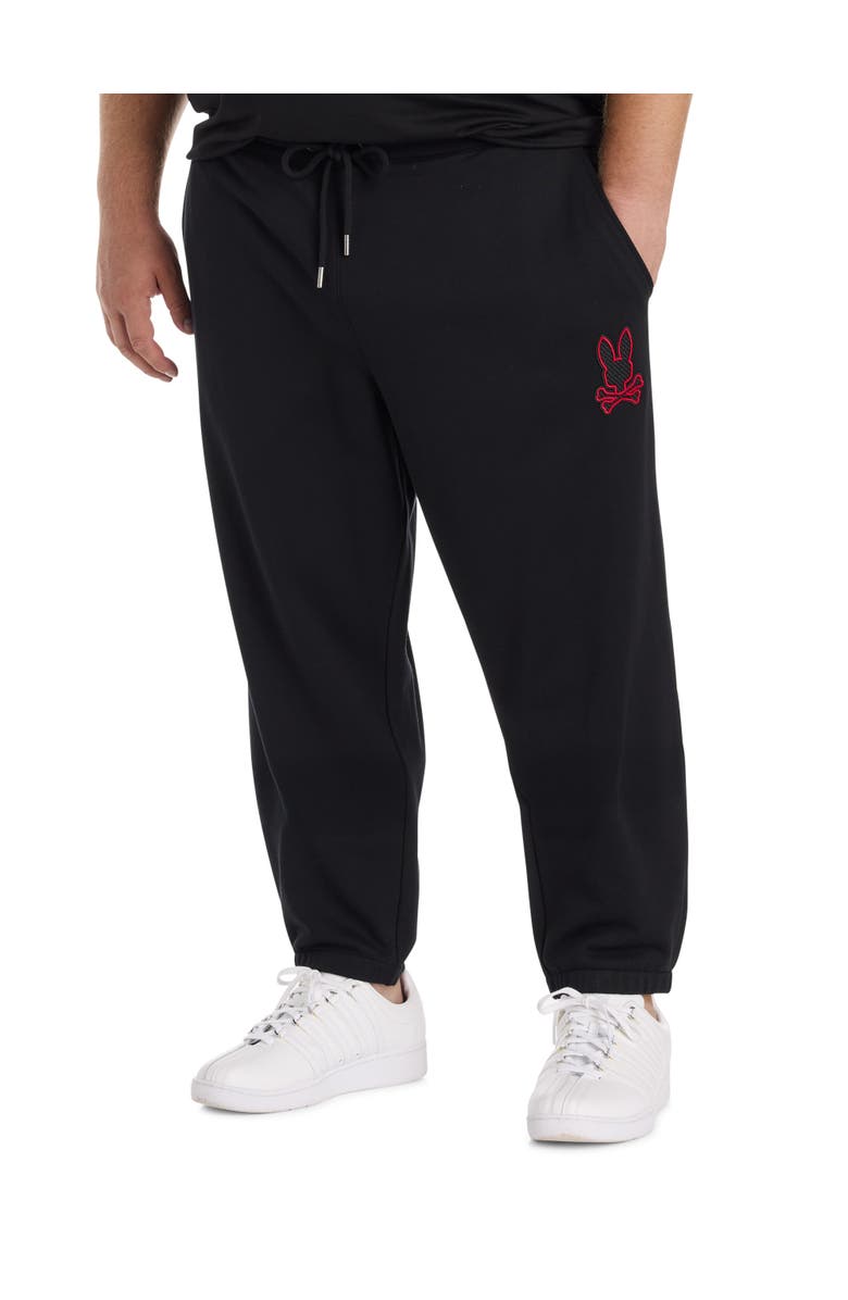 Psycho Bunny Big & Tall Sayer Embroidered Sweatpants, Main, color, Black