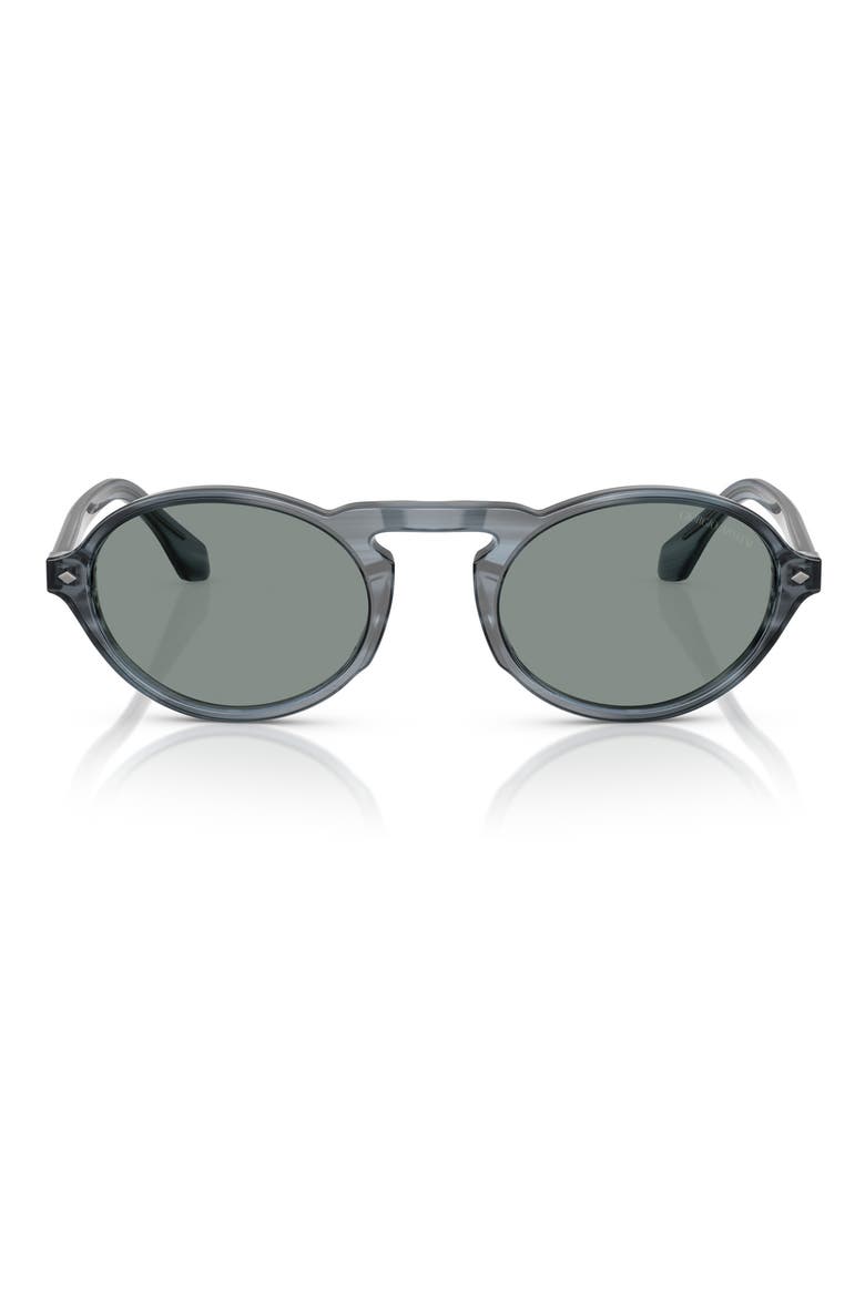 52mm Oval Sunglasses, Main, color, STRIPED BLUE / BLUE