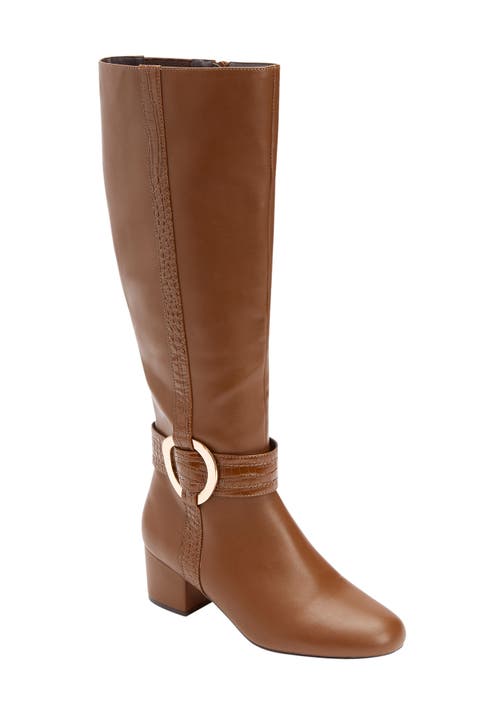 Comfortview The Vale Tall Wide Calf Boot In Brown