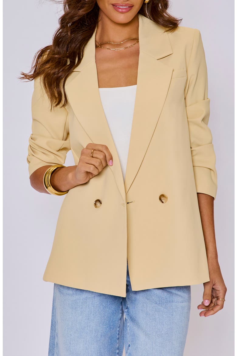 Juliette Relaxed Fit Blazer, Alternate, color, BUTTER