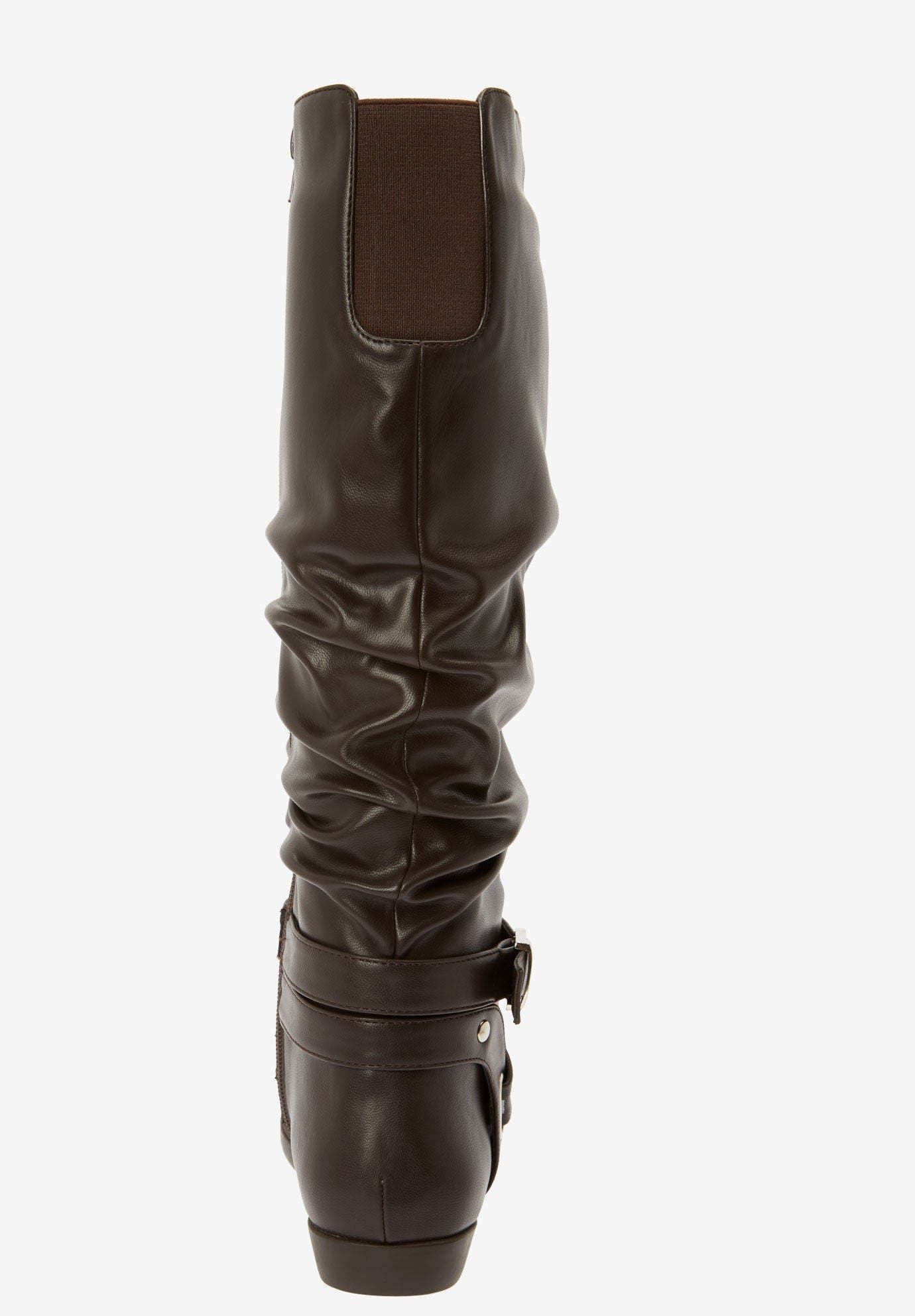 The Arya Wide Calf Boot, Alternate, color, BLACK