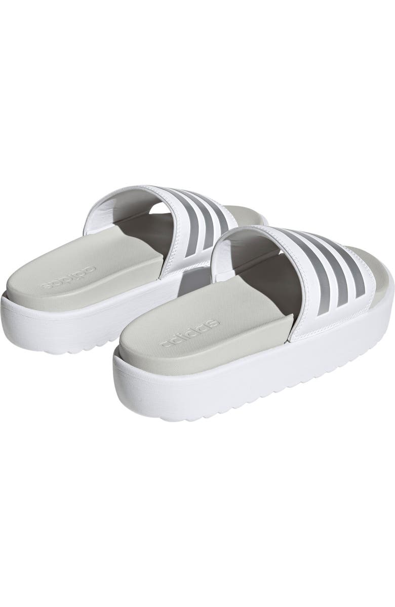 adidas Adilette Sandal, Alternate, color, White/ Met./ Grey One