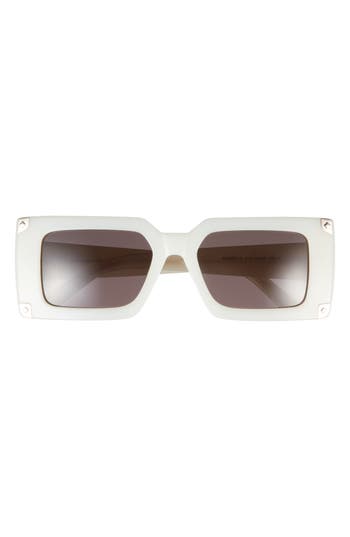 Mcm 52mm Rectangular Sunglasses In White