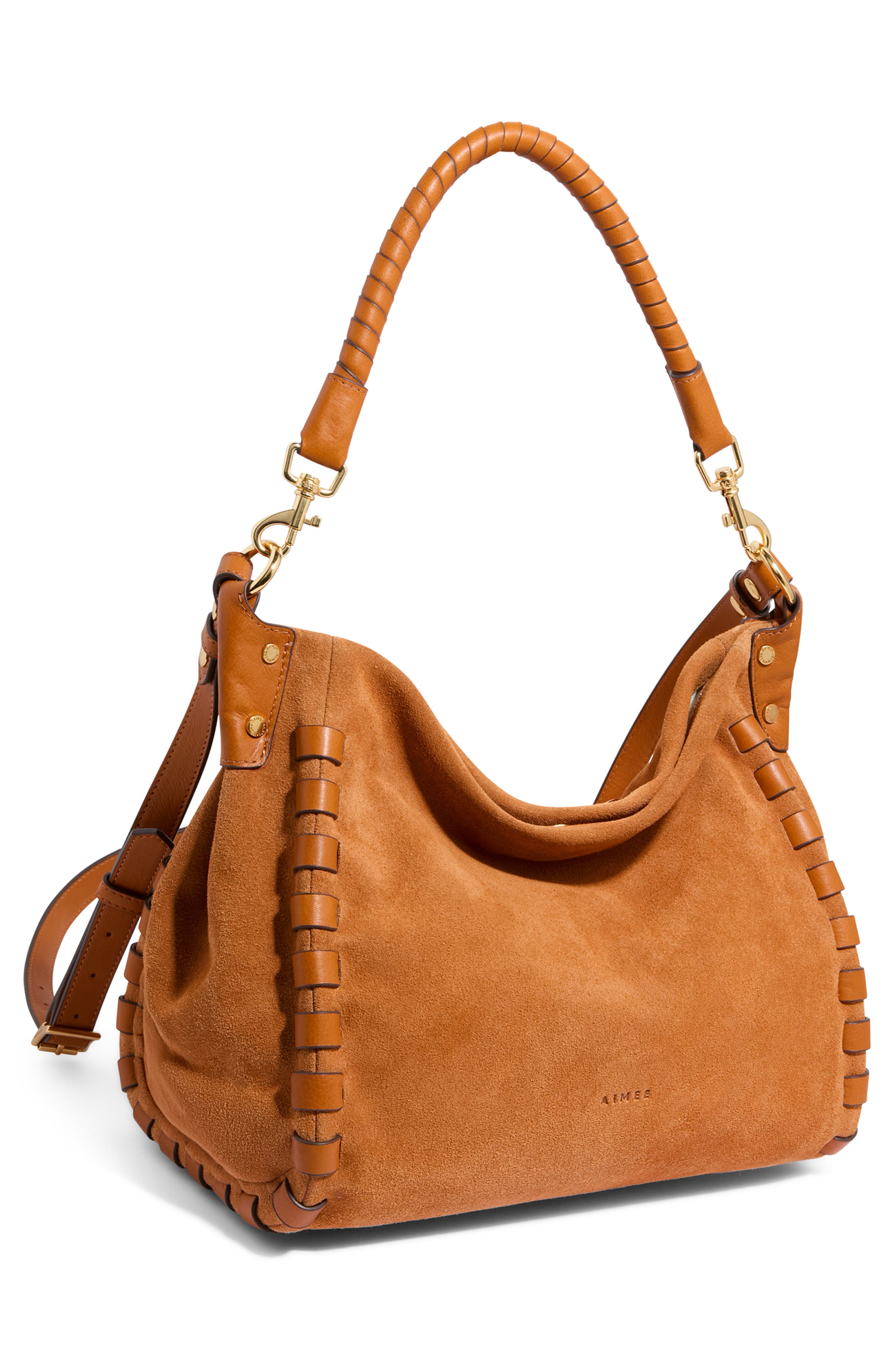 AIMEE Zen Leather Hobo, Alternate, color, Rustic Caramel Suede