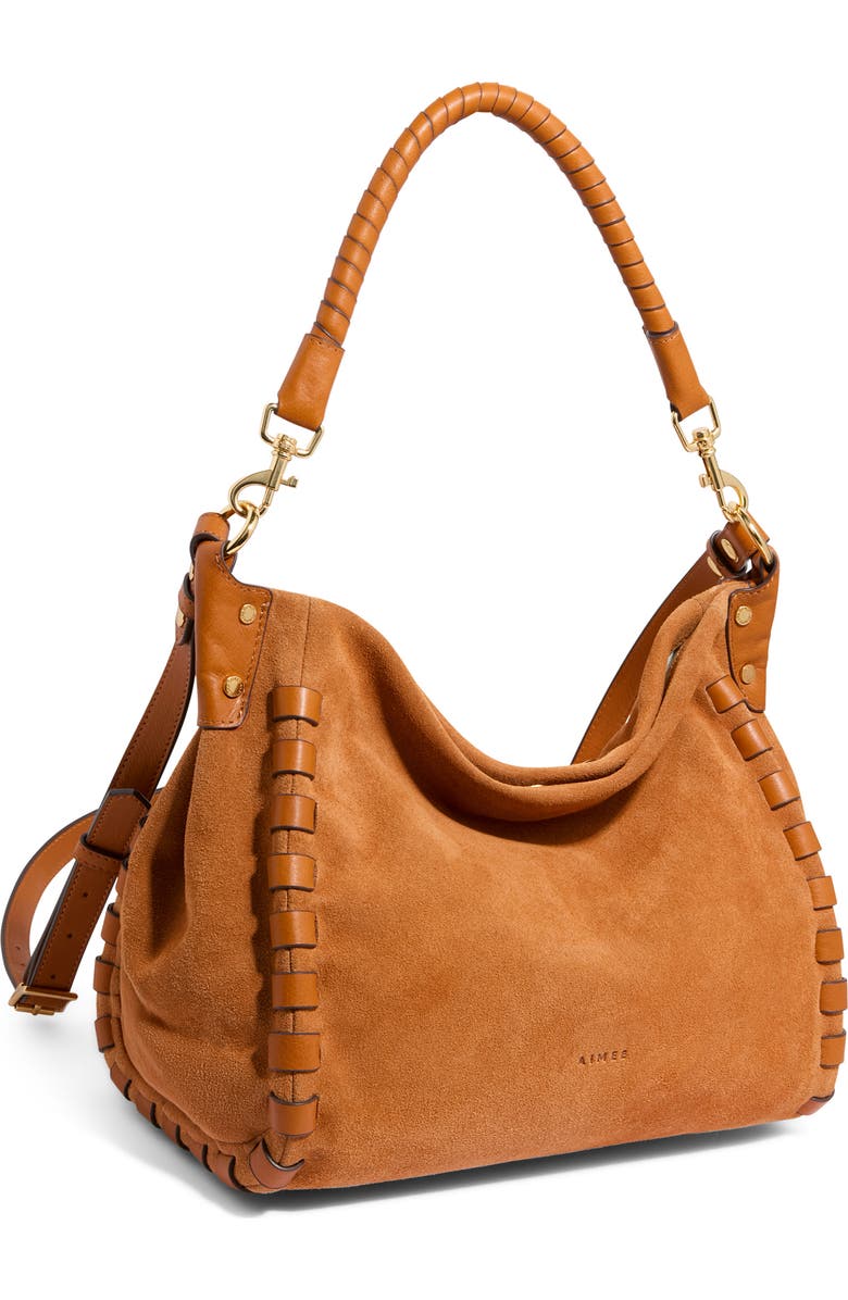 AIMEE Zen Leather Hobo, Alternate, color, Rustic Caramel Suede