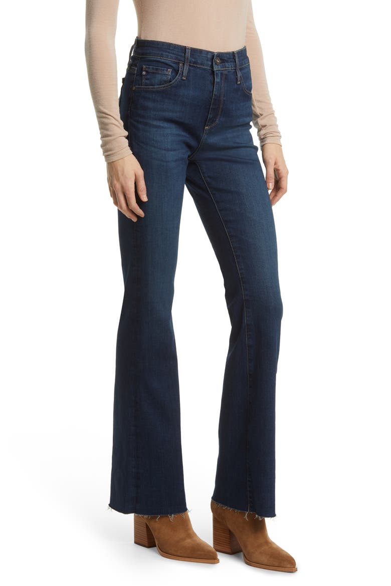 Farrah High Waist Fray Hem Bootcut Jeans, Alternate, color, KINDLING