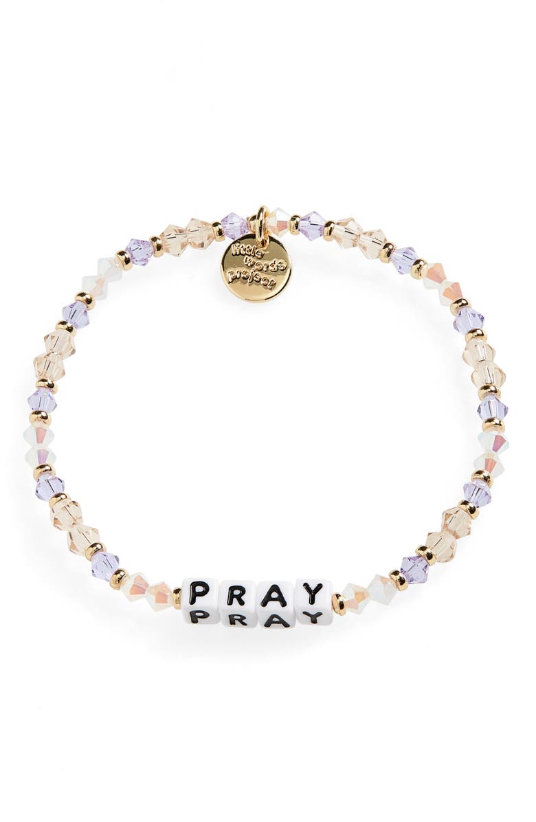 Little Words Project x Sydney Rae Bass Pray Beaded Stretch Bracelet, Main, color, 