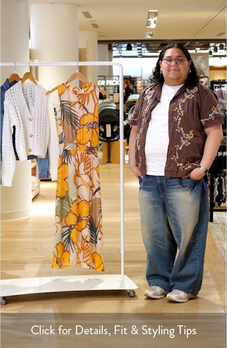 Paradisa Print Back Tie Midi Dress, sales video thumbnail