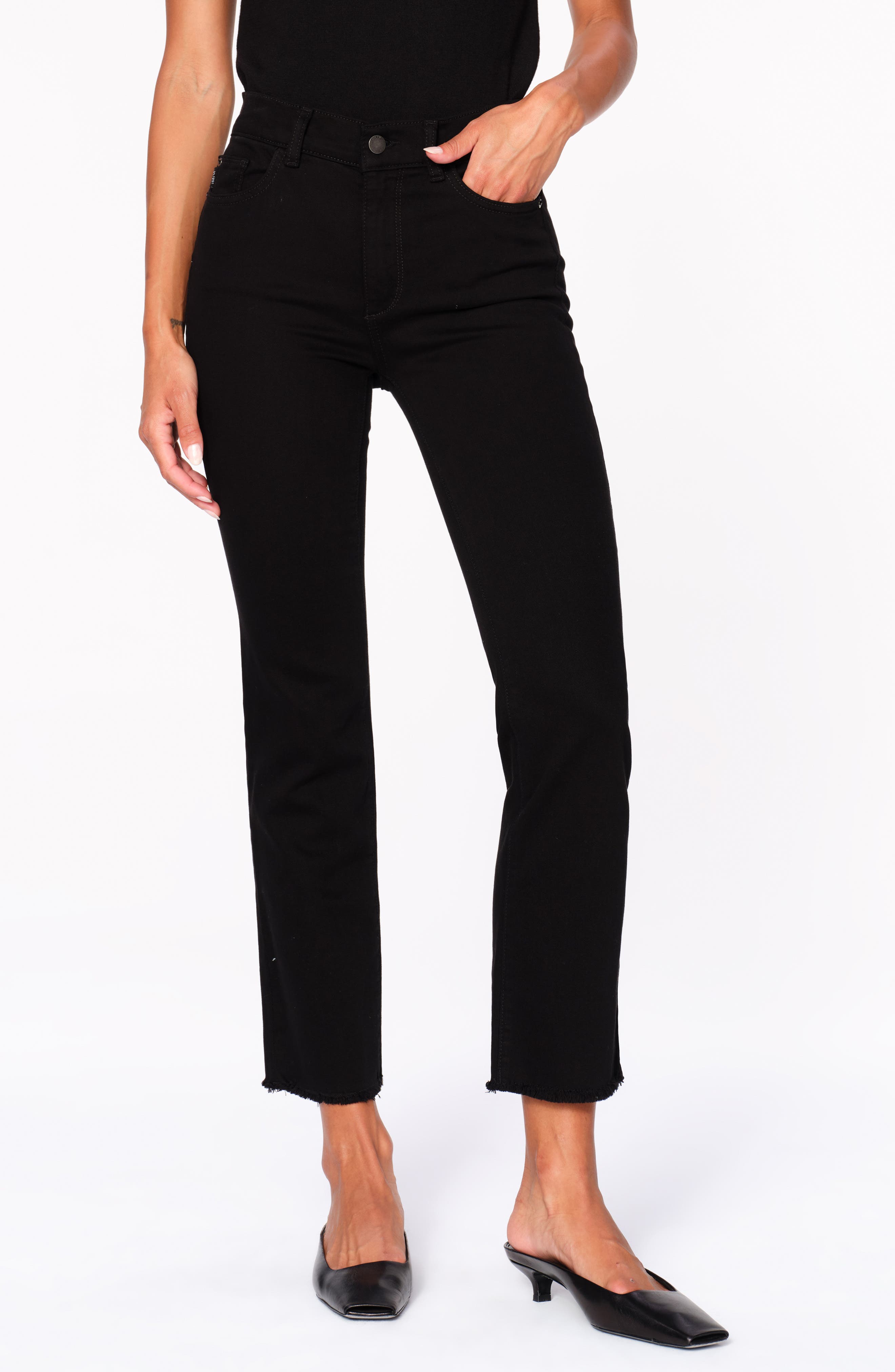 Mara Straight Leg Mid Rise Instasculpt Ankle Jeans