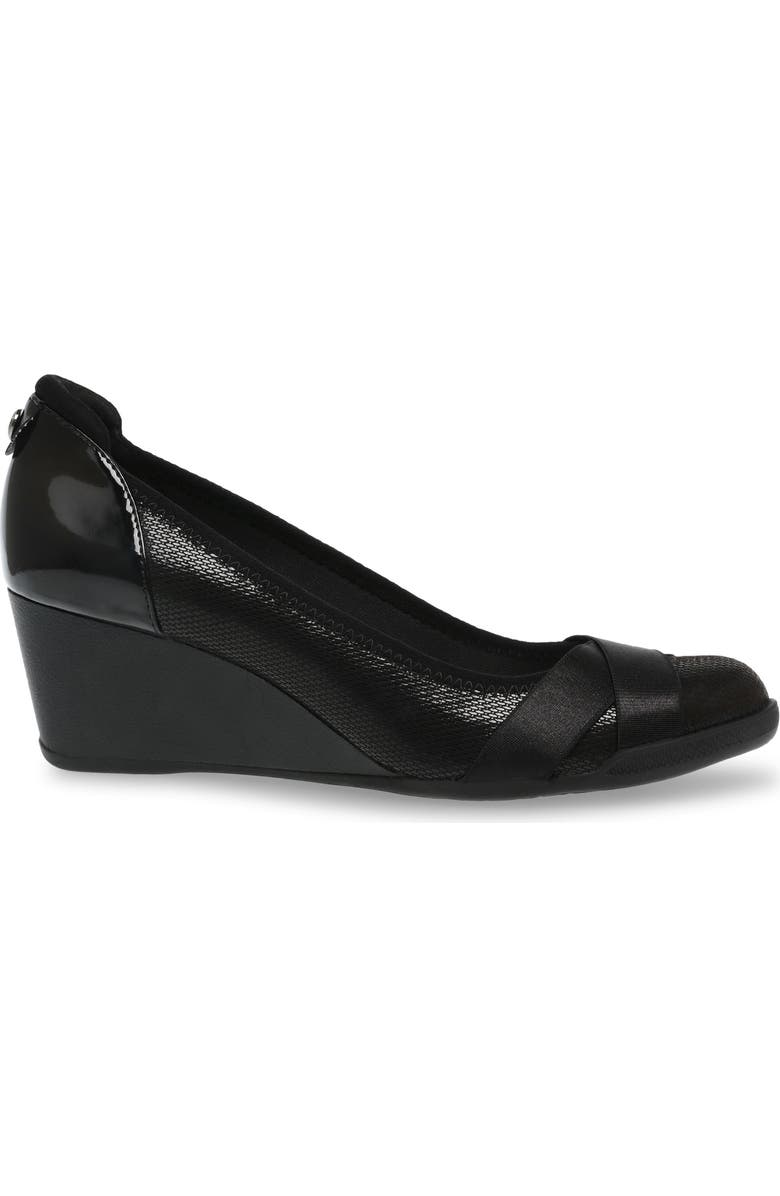 Anne Klein Timeout Wedge Pump, Alternate, color, Black Fabric