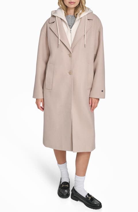 Topcoat with Removable Hooded Bib