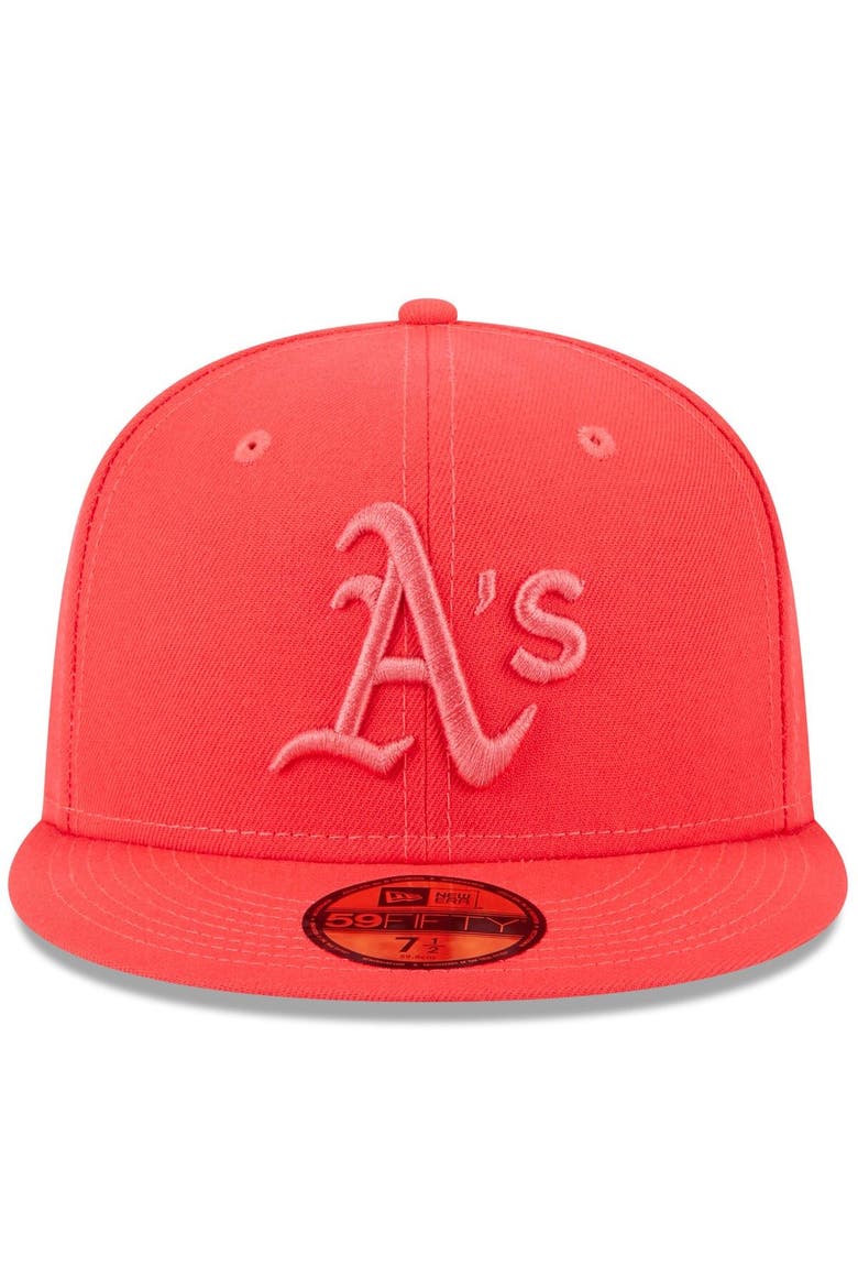 Men's New Era Red Oakland Athletics 2023 Spring Color Basic 59FIFTY Fitted Hat, Alternate, color, Red