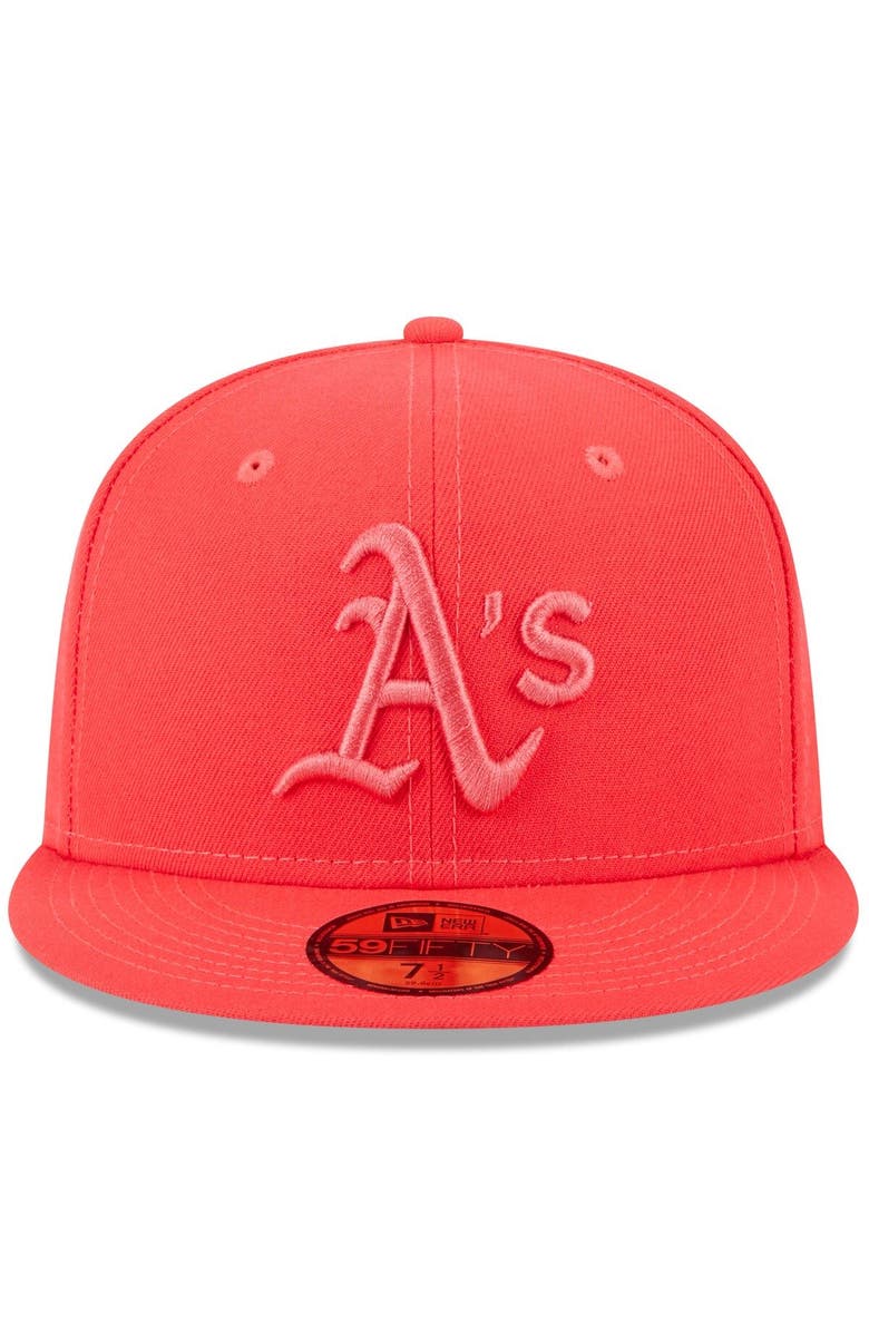 New Era Men's New Era Red Oakland Athletics 2023 Spring Color Basic 59FIFTY Fitted Hat, Alternate, color, Red