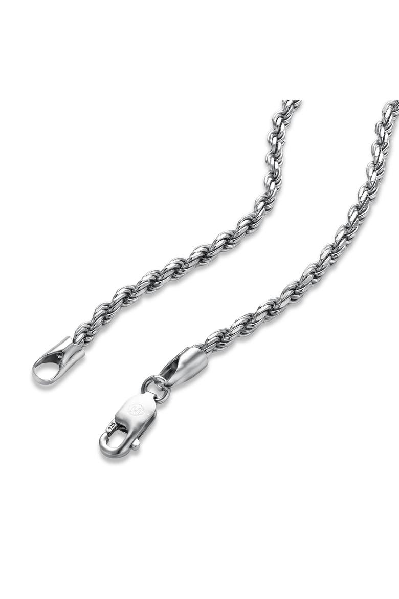 Akari Diamond-Cut Rope Chain Necklace 925 Silver, Alternate, color, Sterling Silver