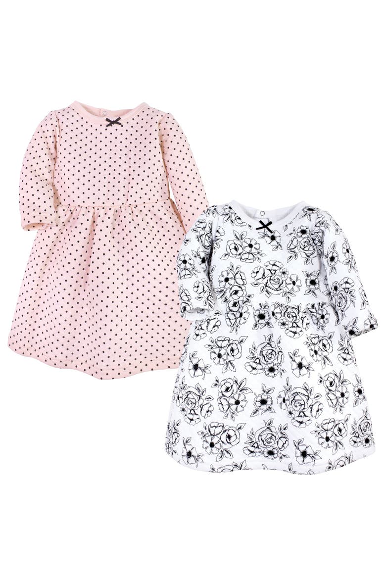Twin Pack Long-Sleeve Dress Bundle, Main, color, Black Toile Pink