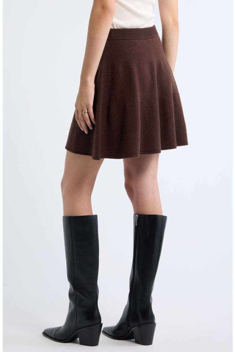 Wool & Cashmere Miniskirt, Alternate, color, BROWN CHICORY