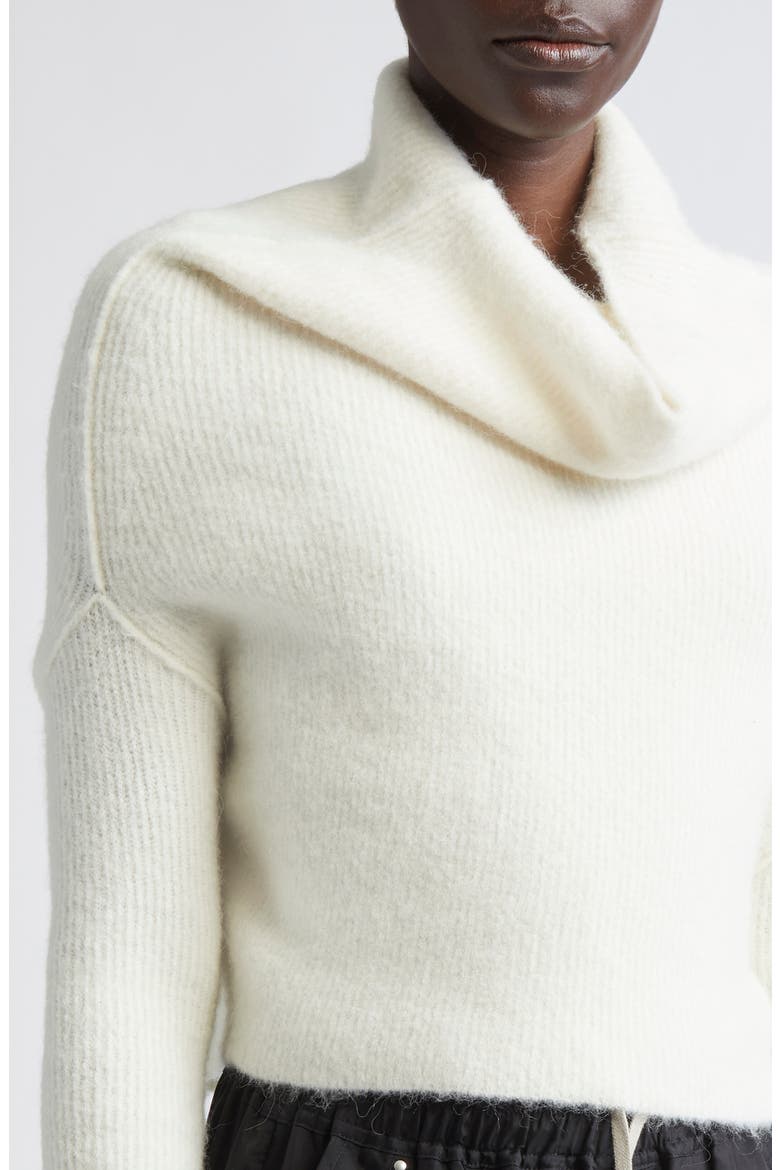 Crater Alpaca & Wool Blend Funnel Neck Sweater, Alternate, color, MILK