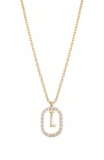 Adornia Floating Letter Initial Cubic Zirconia Pendant Necklace