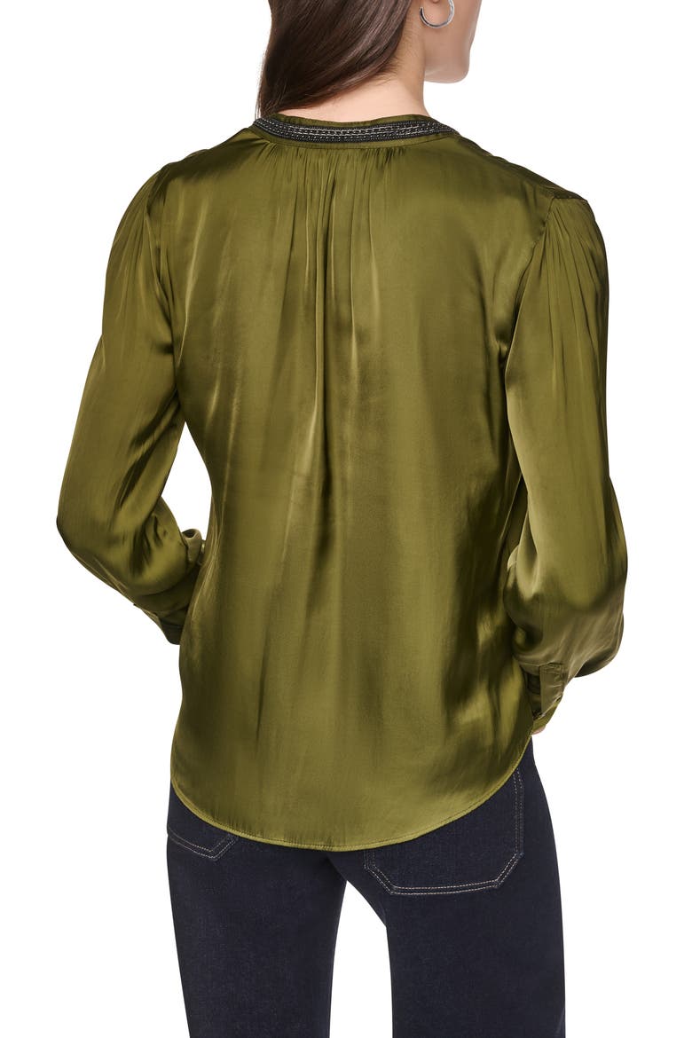 Park Satin Top, Alternate, color, DARK OLIVE