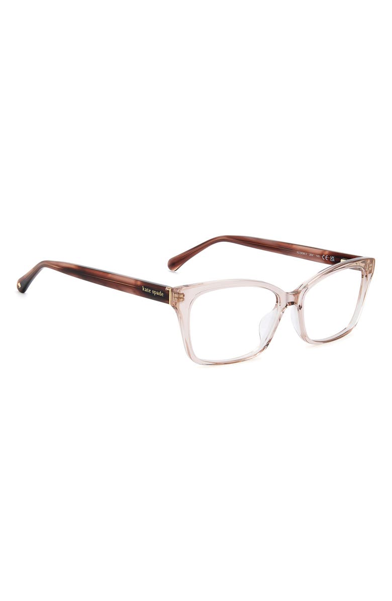 Kate Spade New York demi 55mm rectangular optical glasses, Alternate, color, Crystal Pink