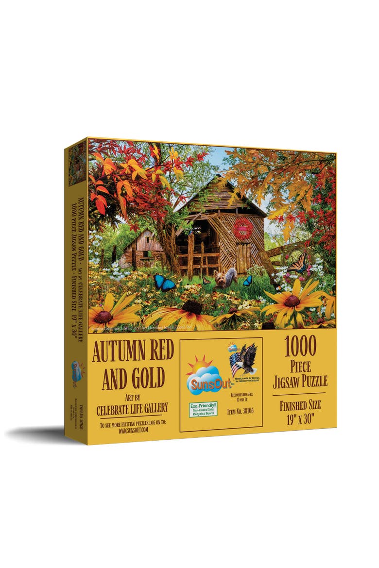 Autumn Red and Gold 1000 piece Jigsaw Puzzle for Adults, Main, color, Multicolor