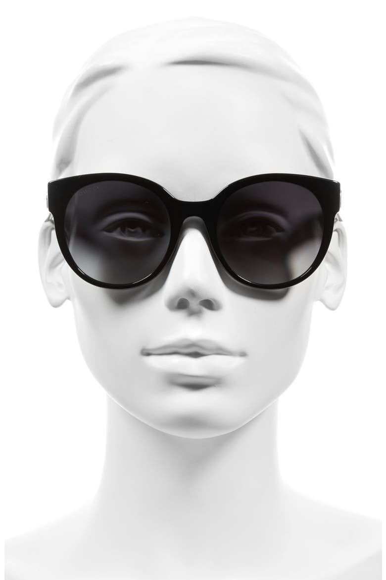 54mm Cat Eye Sunglasses, Alternate, color, BLACK