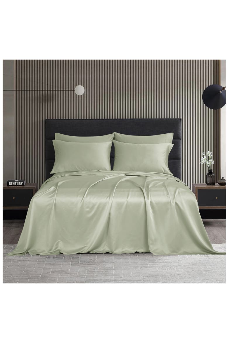 Solid Satin Deep Pocket 6-Piece Sheet Set, Alternate, color, SOFT SAGE