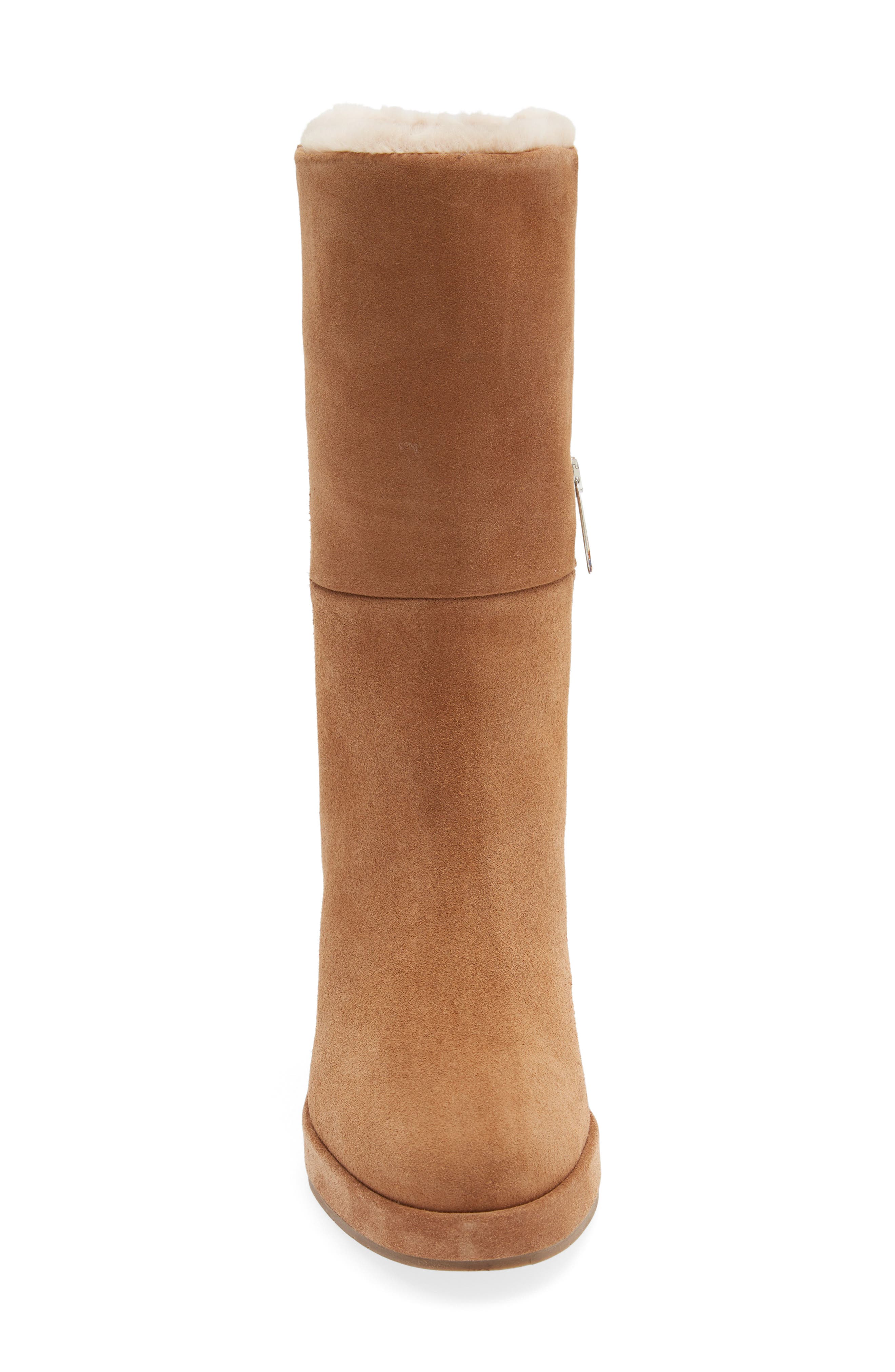 Aquatalia Imperia Faux Fur Lined Wedge Bootie, Alternate, color, 