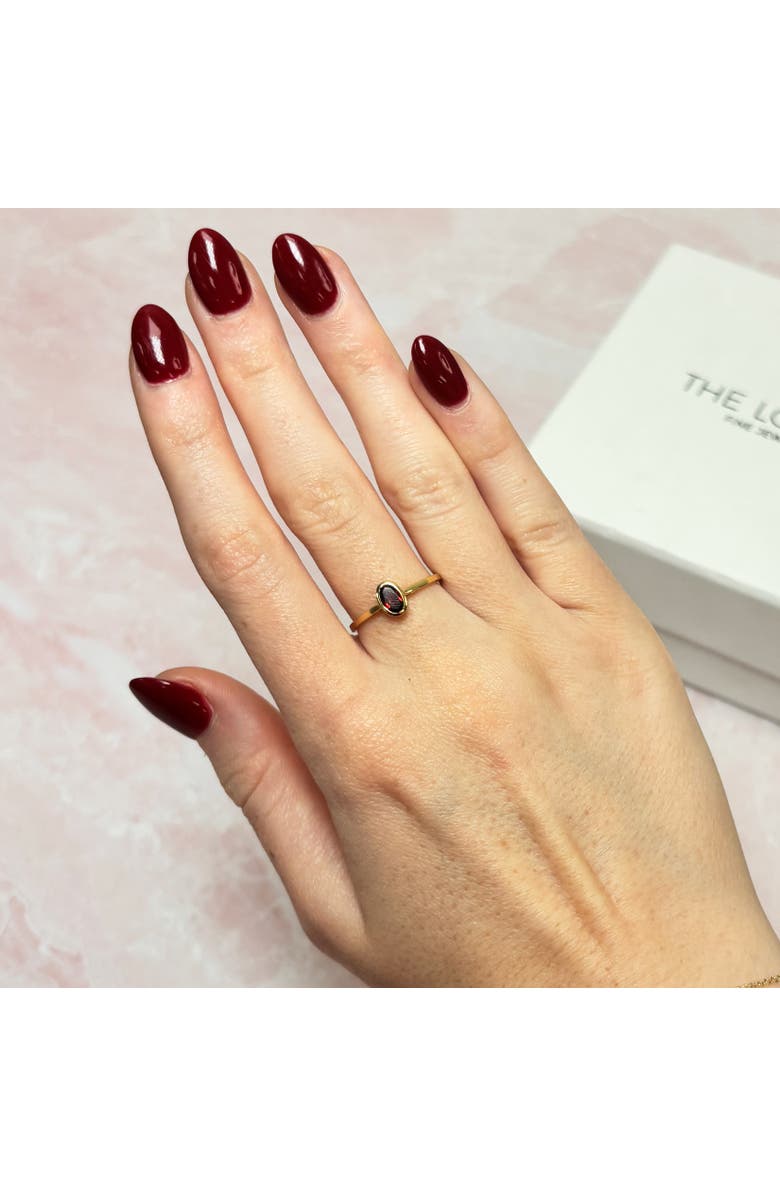 The Lovery Fine Jewelry Oval Garnet Bezel Ring, Alternate, color, Garnet