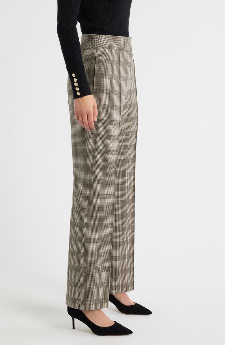 Elie Tahari The Elodie Check Print Wide Leg Pants, Alternate, color, French Plaid