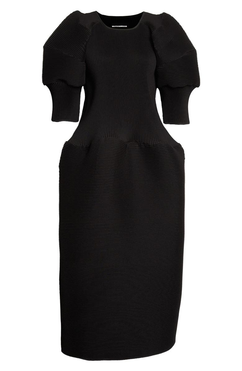 MELITTA BAUMEISTER Ripple Puff Sleeve Plissé Dress, Alternate, color, 