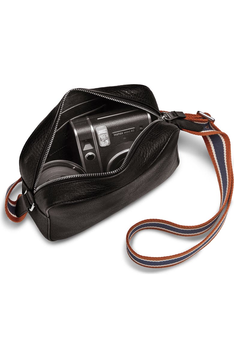 Shinola Leather Camera Crossbody Bag, Alternate, color, Black