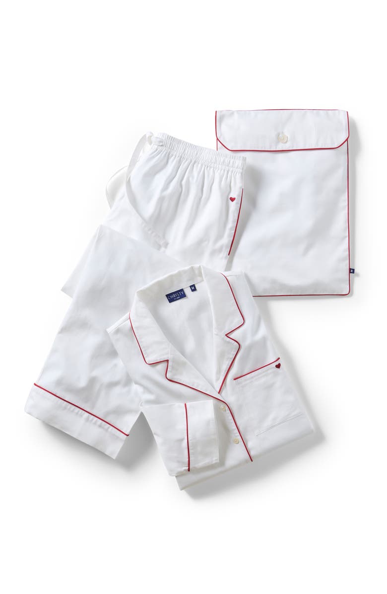 CHRISTY Luxury Sateen Pyjamas, Alternate, color, White