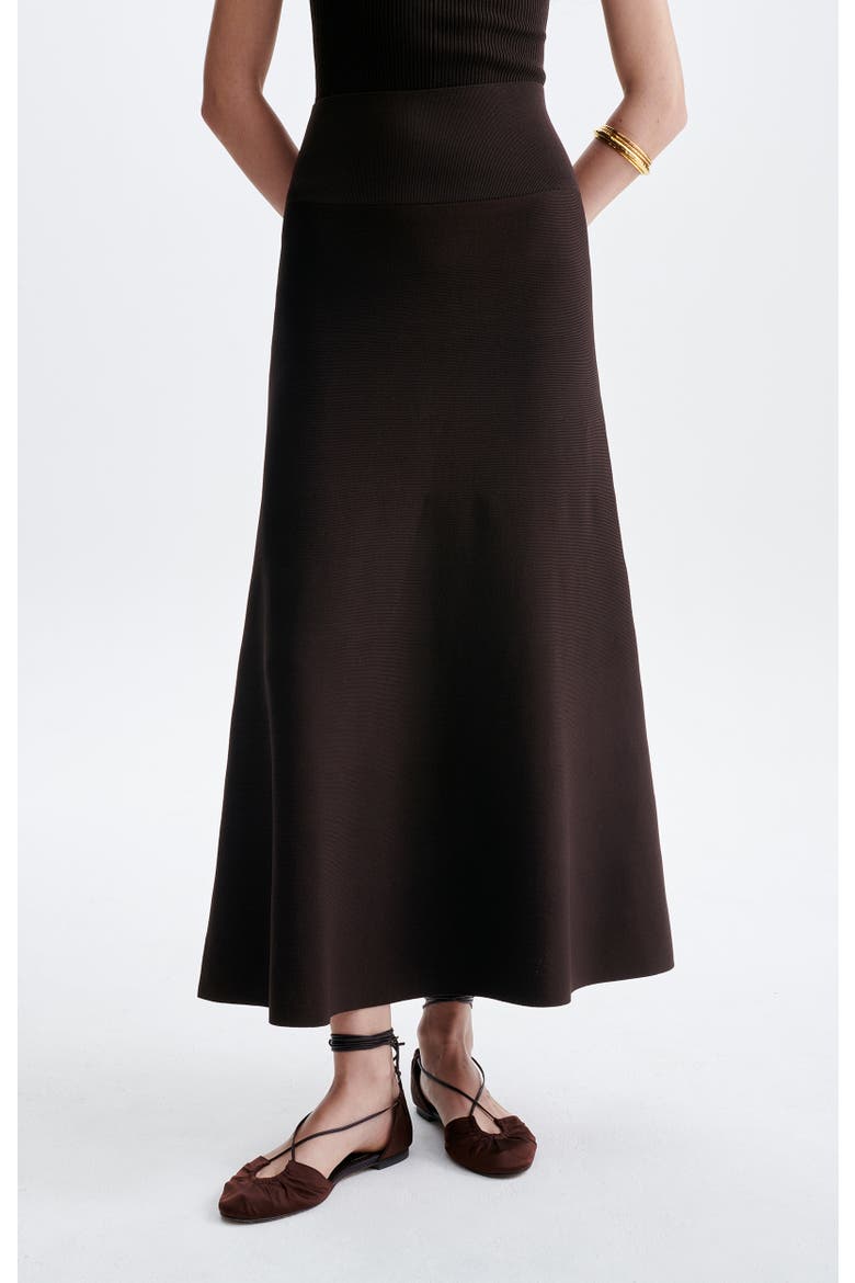 Hidaya Midi Knitted Skirt, Main, color, Brun