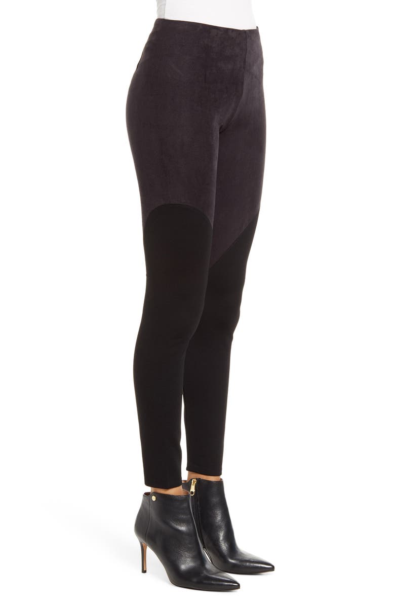 Lysse ́ Angled Seam Faux Suede Leggings, Alternate, color, 
