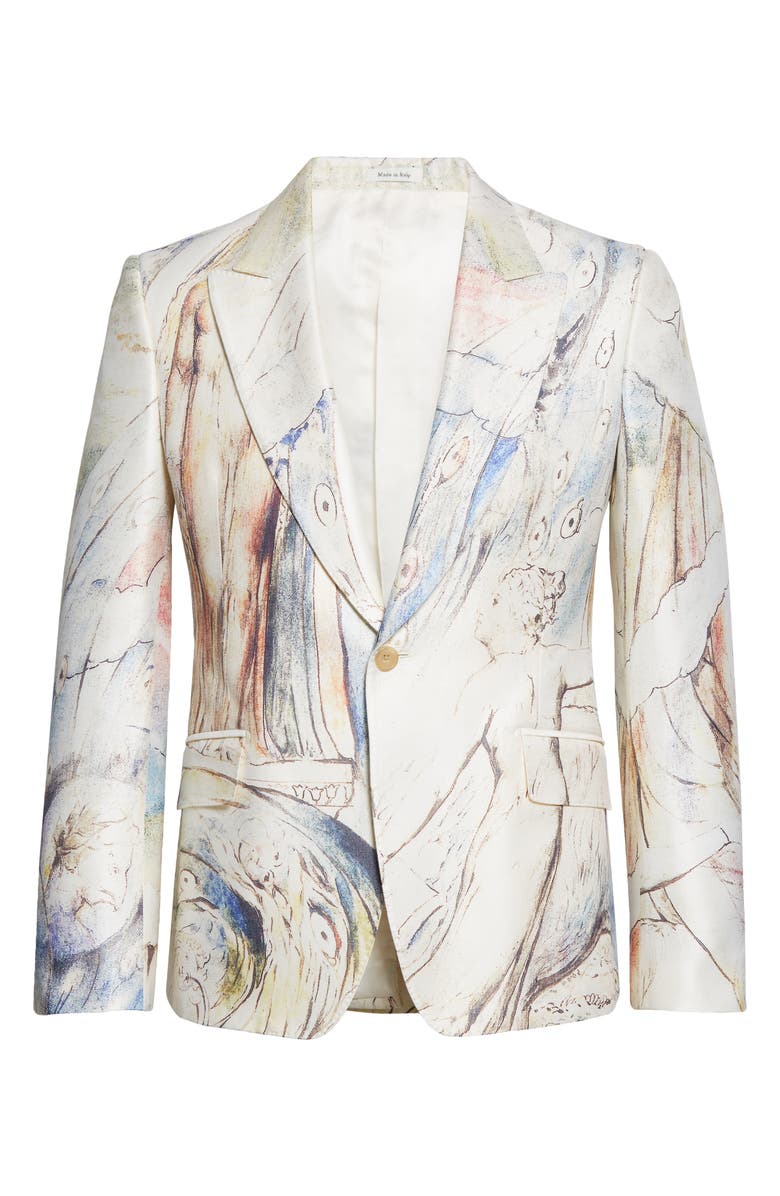 McQueen Alexander McQueen William Blake Dante Print Wool & Silk Sport Coat, Alternate, color,