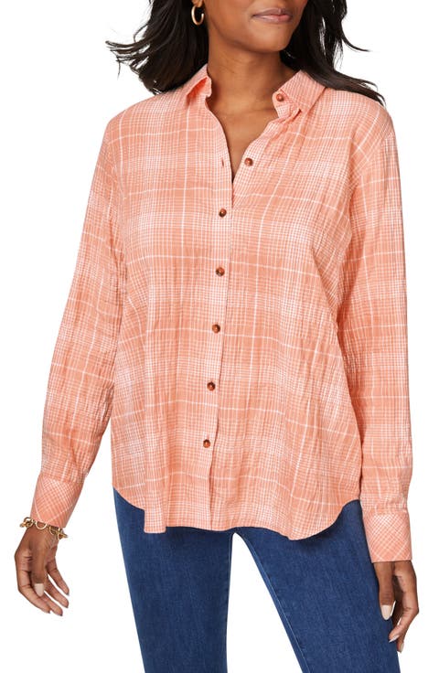 Rhea Plaid Easy Care Button-Up Shirt