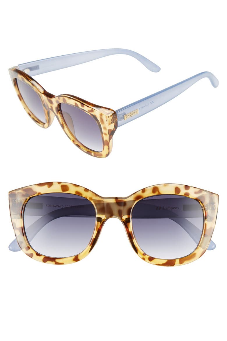 'Runaways' 50mm Sunglasses, Main, color, LEOPARD TORTOISE/ CHAMBRAY